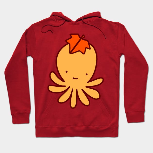 Red Leaf Octopus Hoodie by saradaboru